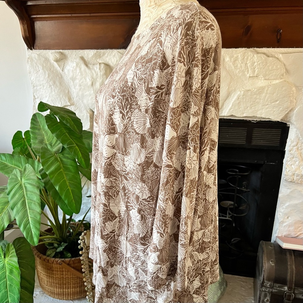 J. Jill Tan and Cream Floral Lace Women Tunic Top Size 2X - Picture 9 of 9